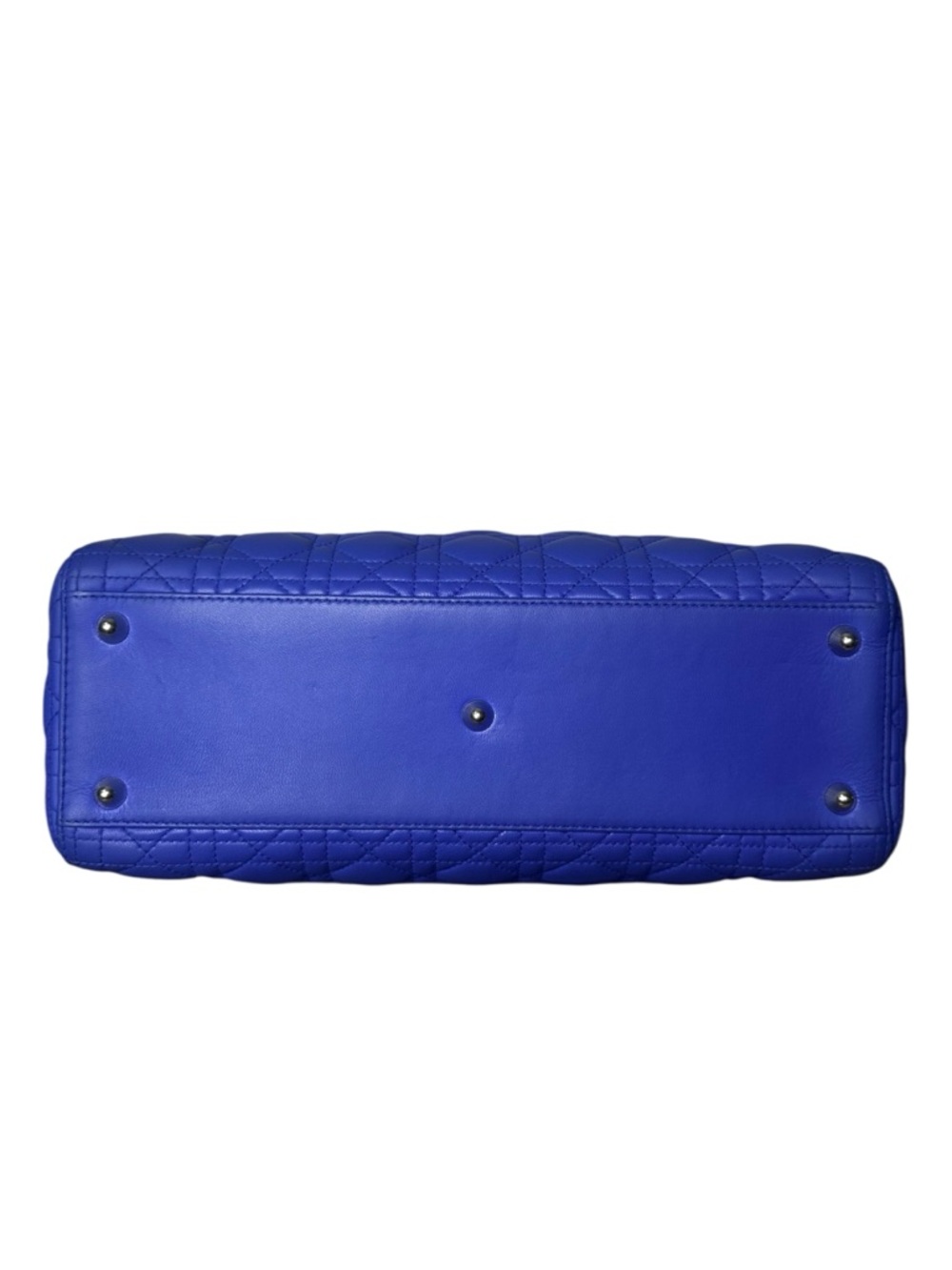 18-26 Preloved Christian Dior’s Lady Dior Cobalt Blue Lambskin Leather, Large - Picture 6 of 13